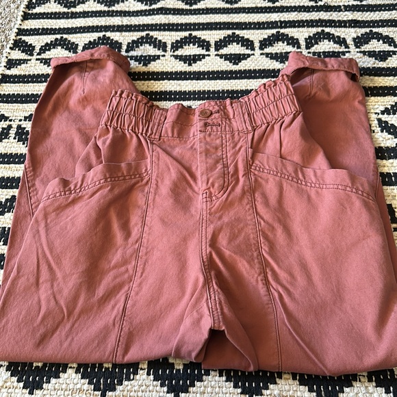 Free People Pants Womens XS Ready To Run Cinch Waist Baggy Brandy Pink - Picture 7 of 9